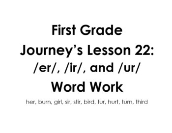 Preview of First Grade Journey's-Lesson 22:  /er/, /ir/, and /ur/ Blends