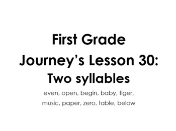 Preview of First Grade Journey's-Lesson 30:  Two syllables