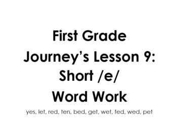 Preview of First Grade Journey's-Lesson 9:  Short /e/