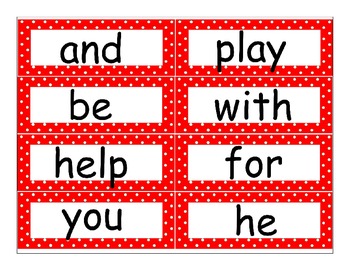 First Grade Journeys High Frequency Word Wall (red Polka Dot) By Debbie 