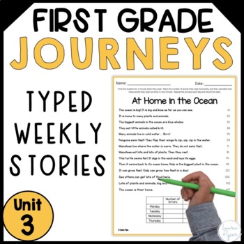 Preview of Journeys First Grade Reading Fluency Unit 3 Typed Stories