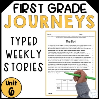 Preview of Journeys First Grade Reading Fluency Unit 6 Typed Stories