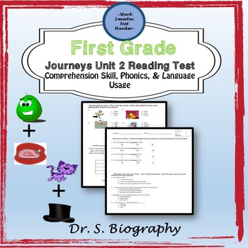 Free First Grade Journeys Unit 2 Lesson 9 Dr. S Test