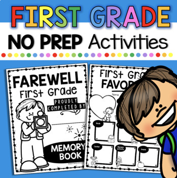 Preview of First Grade Memory Book End of the Year Review - Summer Packet - Worksheets