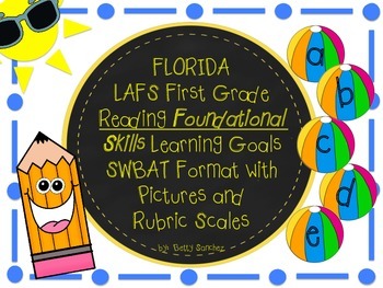 Preview of First Grade LAFS RF Learning Goals in SWBAT (Student will be able to...) Format