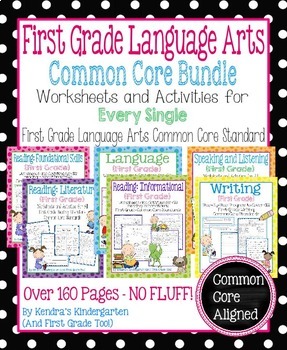 Preview of First Grade Language Arts Common Core Bundle