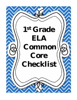 Preview of First Grade Language Arts Common Core Checklist