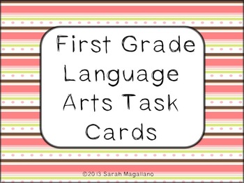 Preview of First Grade Language Arts Task Cards