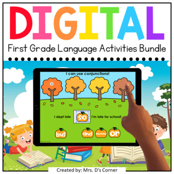 Preview of First Grade Language Standards-Aligned Digital Activity Bundle