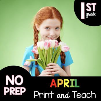 Preview of First Grade Learn at Home Pack - April Distance Learning - Phonics Math Reading