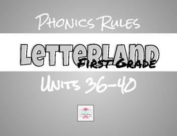 Preview of First Grade Letterland (aligned) Phonics Rules Units 36-40
