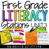 First Grade Literacy Centers Unit 3 | Literacy Stations