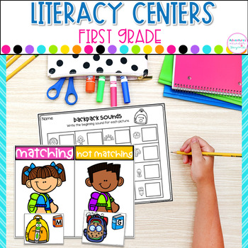 Preview of First Grade Literacy Centers Small Group Reading Activities - Year Long Bundle