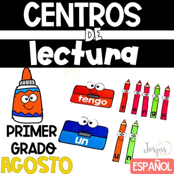 Preview of First Grade Literacy Centers Spanish August Centros de lectura primero agosto