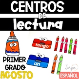 First Grade Literacy Centers Spanish August Centros de lec