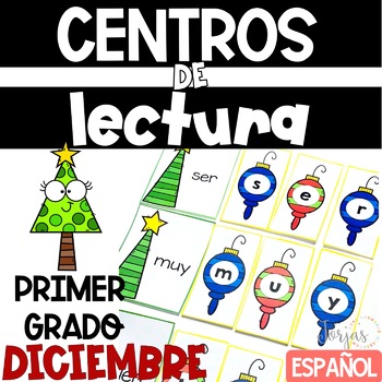 Preview of First Grade Literacy Centers Spanish December Centros de lectura primer grado