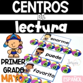 First Grade Literacy Centers Spanish May - Centros de lect