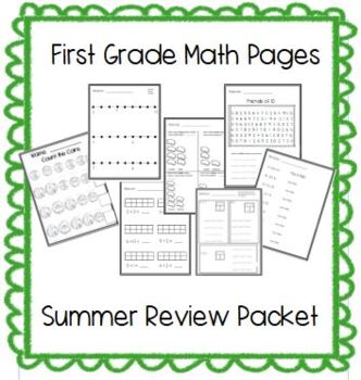 First Grade MATH practice pages SUMMER REVIEW PACKET by Texas Teacher ...