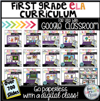 Preview of First Grade MEGA ELA Curriculum for Google Classroom  Distance Learning