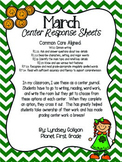First Grade March Center Response Sheets or Journal