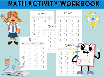 Preview of First Grade Math 100 Day Challenge Subtraction Math Worksheets for Grade 1