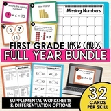 First Grade Math Activities and Task Cards Full Year Bundle