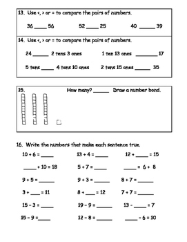 First Grade Math Assessment: End of Year: Use with EngageNY by barbiew66