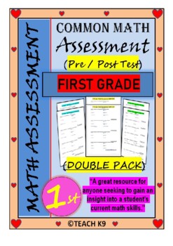 Preview of First Grade Math Assessments - 1st Grade Common Core Math- Beginning of the Year