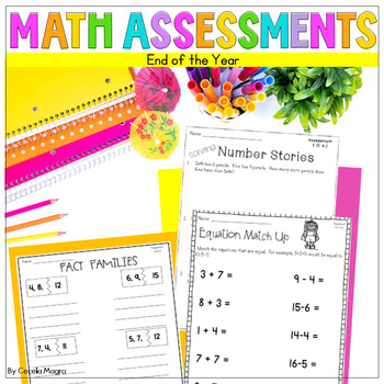 Preview of First Grade Math Assessments End of the Year