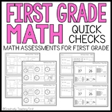 First Grade Math Assessments Exit Tickets Quick Checks