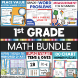 1st Grade Math BUNDLE Activities Worksheets Task Cards Gam