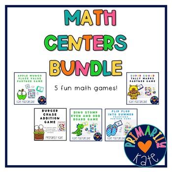 Preview of First Grade Math Board Games Bundle