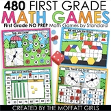 First Grade Math Games NO PREP Centers + Small Group Board
