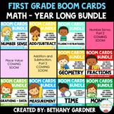 First Grade Math Boom Cards - YEAR-LONG GROWING BUNDLE!