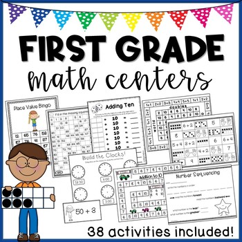 First Grade Math Centers by 123 | TPT