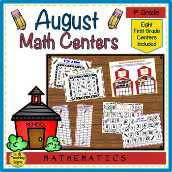 Preview of First Grade August  Math Centers: Math Facts, Ten Frames, Number Order & More