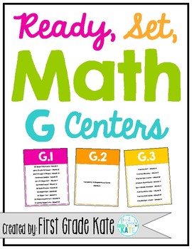 Preview of First Grade Math Centers - Geometry & Fractions (G)
