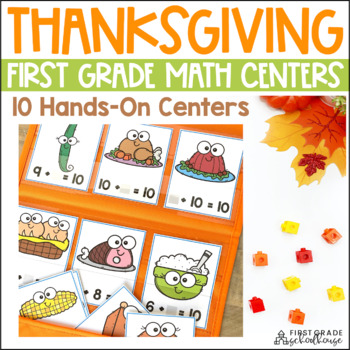 Preview of Thanksgiving Math Centers First Grade - Fall Math Centers