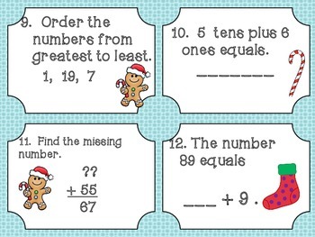 First Grade Math Christmas Activity Packet by Classroom Classics