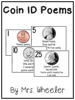 Preview of First Grade Math: Coin Identification Poems
