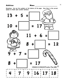 Christmas Math Activities Grade 1 By Teacher Tam | Tpt