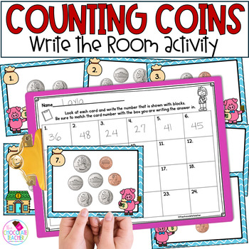 Preview of Counting Coins - Money - Math Write the Room