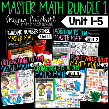 Preview of First Grade Math Curriculum Guided Master Math Bundle Units 1-5