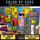 First Grade Math End of Year Review | Color by Code