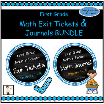 Preview of First Grade Math Exit Tickets & Journal BUNDLE