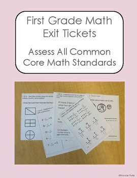 Preview of First Grade Math - Exit Tickets for All Math Standards