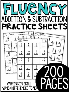 First Grade Math Fluency Sheets by Tara West | Teachers Pay Teachers