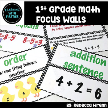 Preview of First Grade Math Focus Walls for the Year