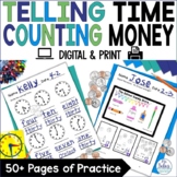 Morning Work Counting Money Worksheets Telling Time First 