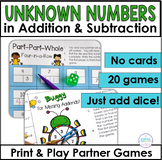 First Grade Math Games Missing Addends and Missing Subtrah